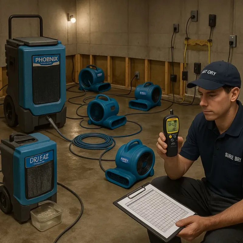 Structural Drying and Dehumidification process in Estancias de Florida, PR